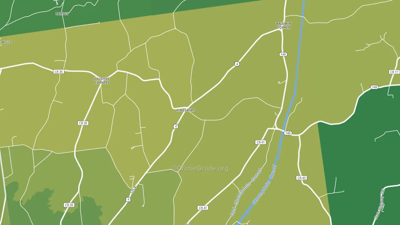 Kingsbury, NY Map of Assault Rates