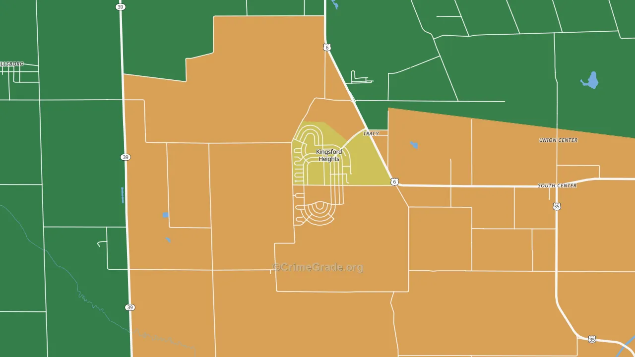Kingsford Heights, IN Map of Assault Rates