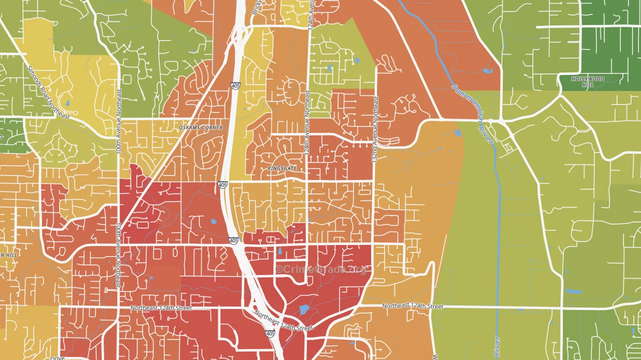 Kingsgate, WA Map of Assault Rates