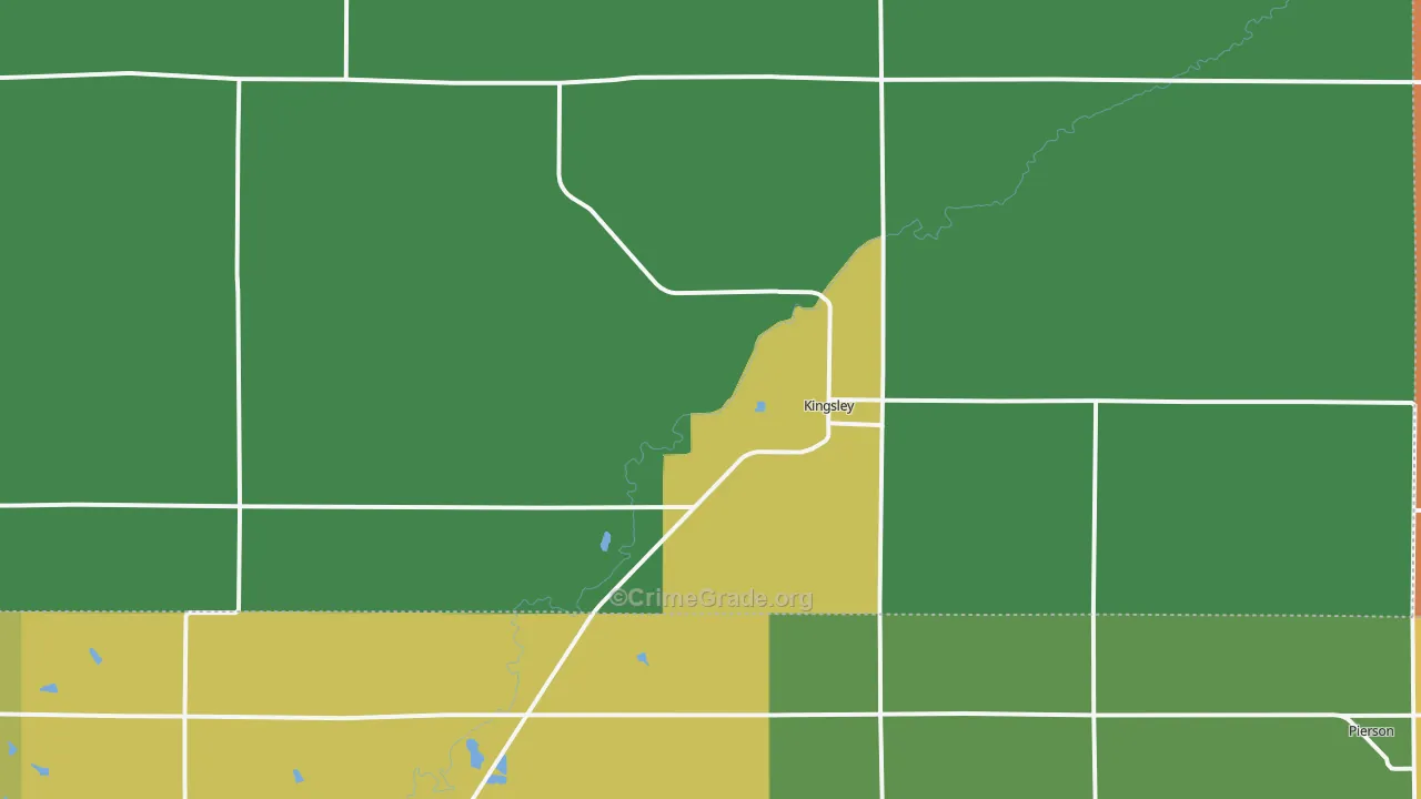 Kingsley, IA Map of Assault Rates