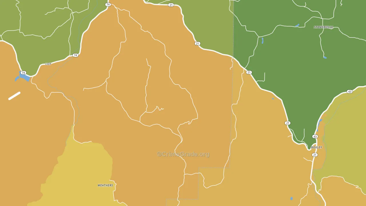Kingston, AR Map of Assault Rates