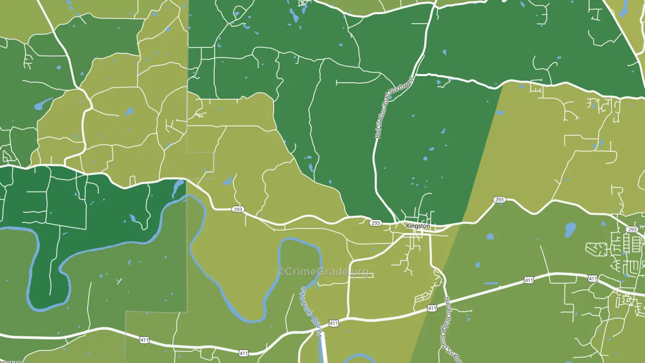 Kingston, GA Map of Assault Rates