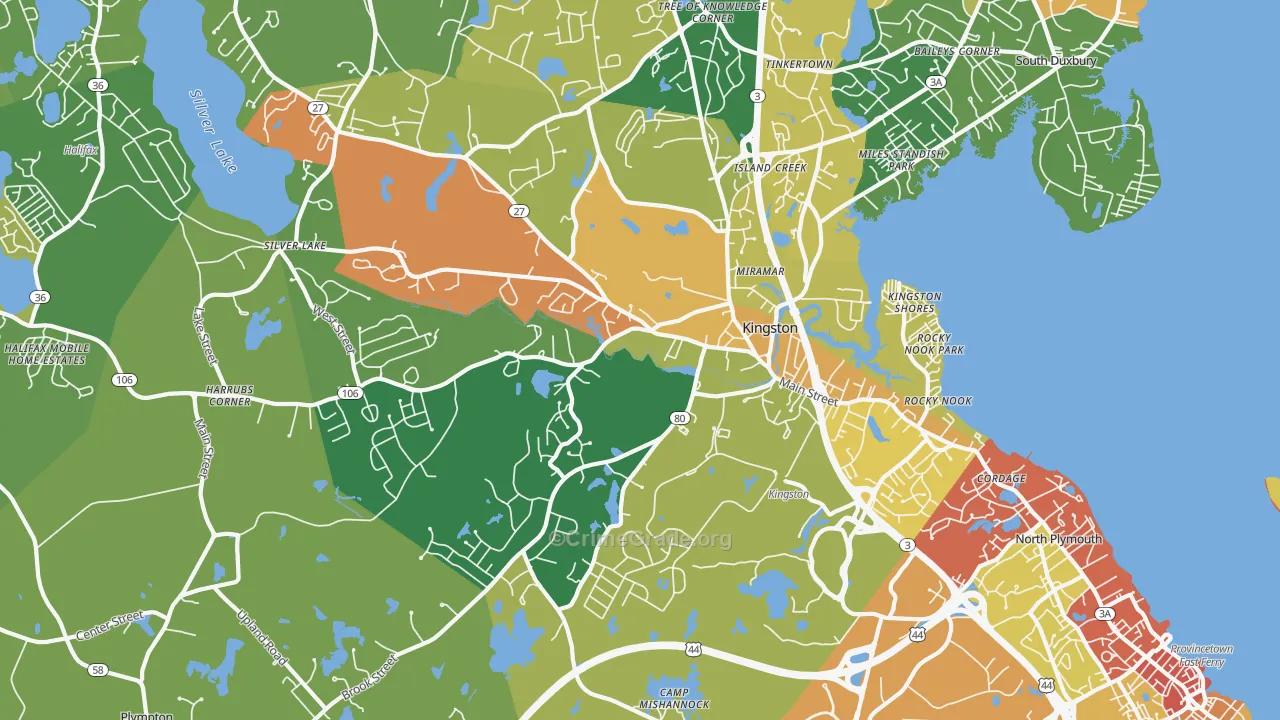 Kingston, MA Map of Assault Rates