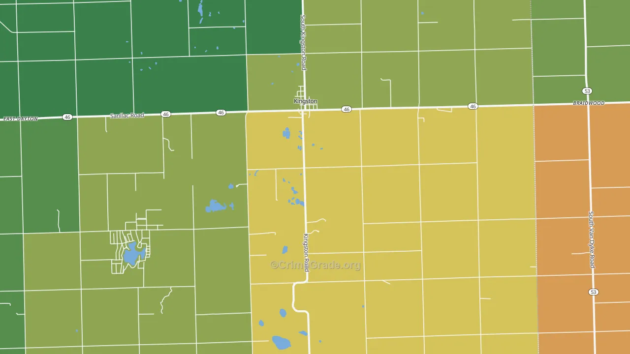 Kingston, MI Map of Assault Rates