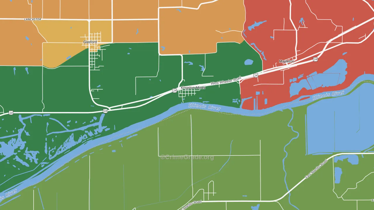 Kingston Mines, IL Map of Assault Rates
