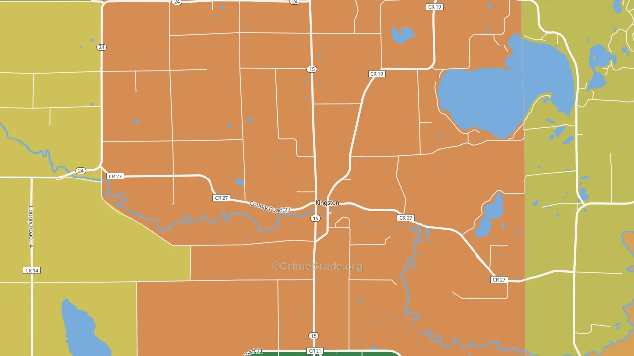 Kingston, MN Map of Assault Rates
