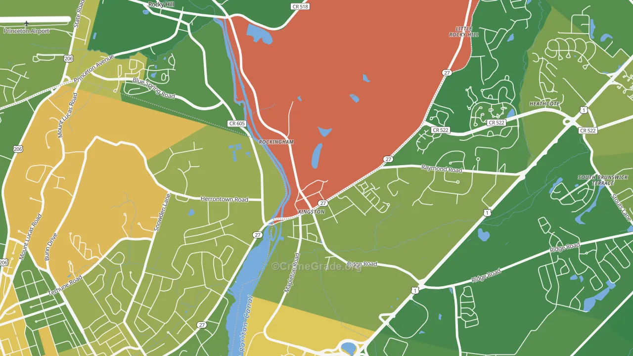 Kingston, NJ Map of Assault Rates