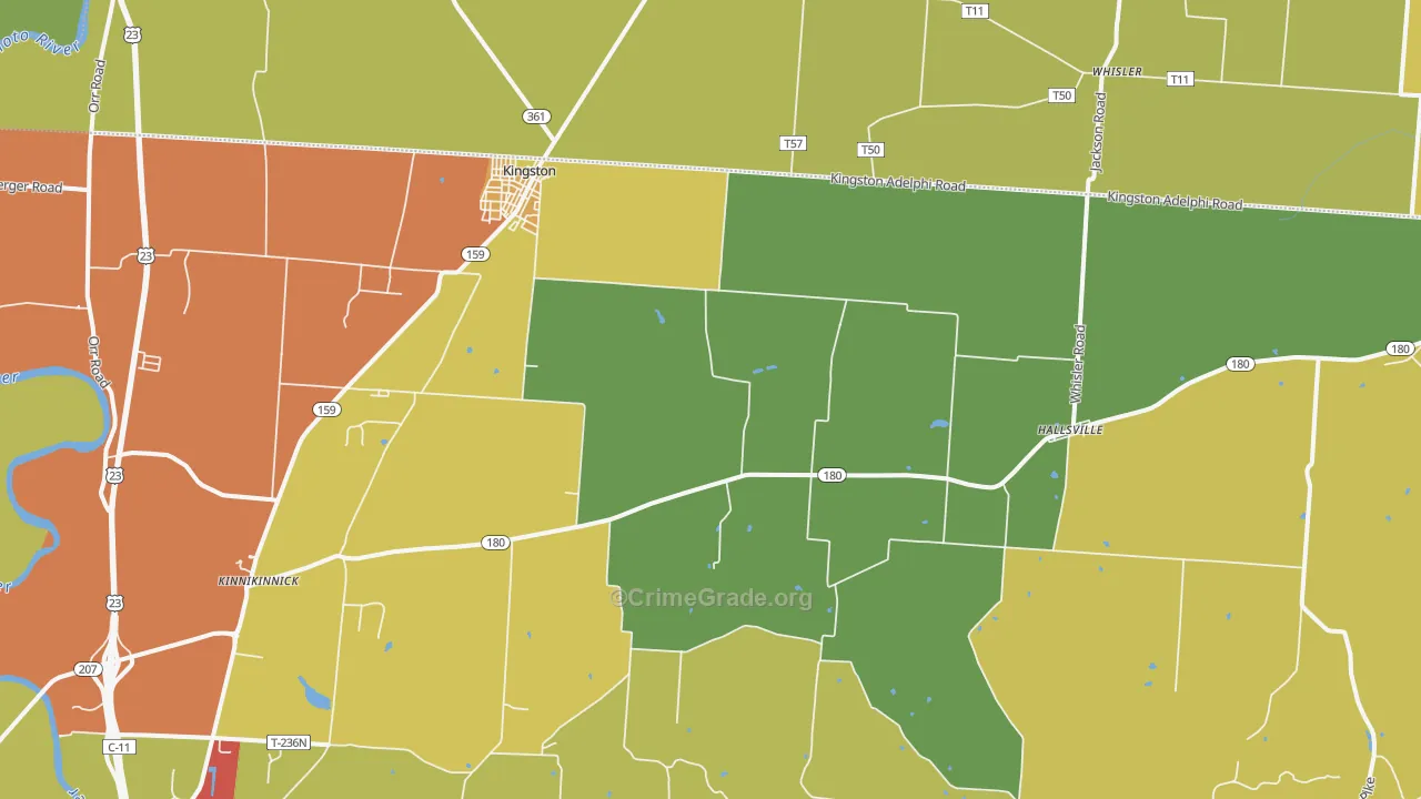 Kingston, OH Map of Assault Rates