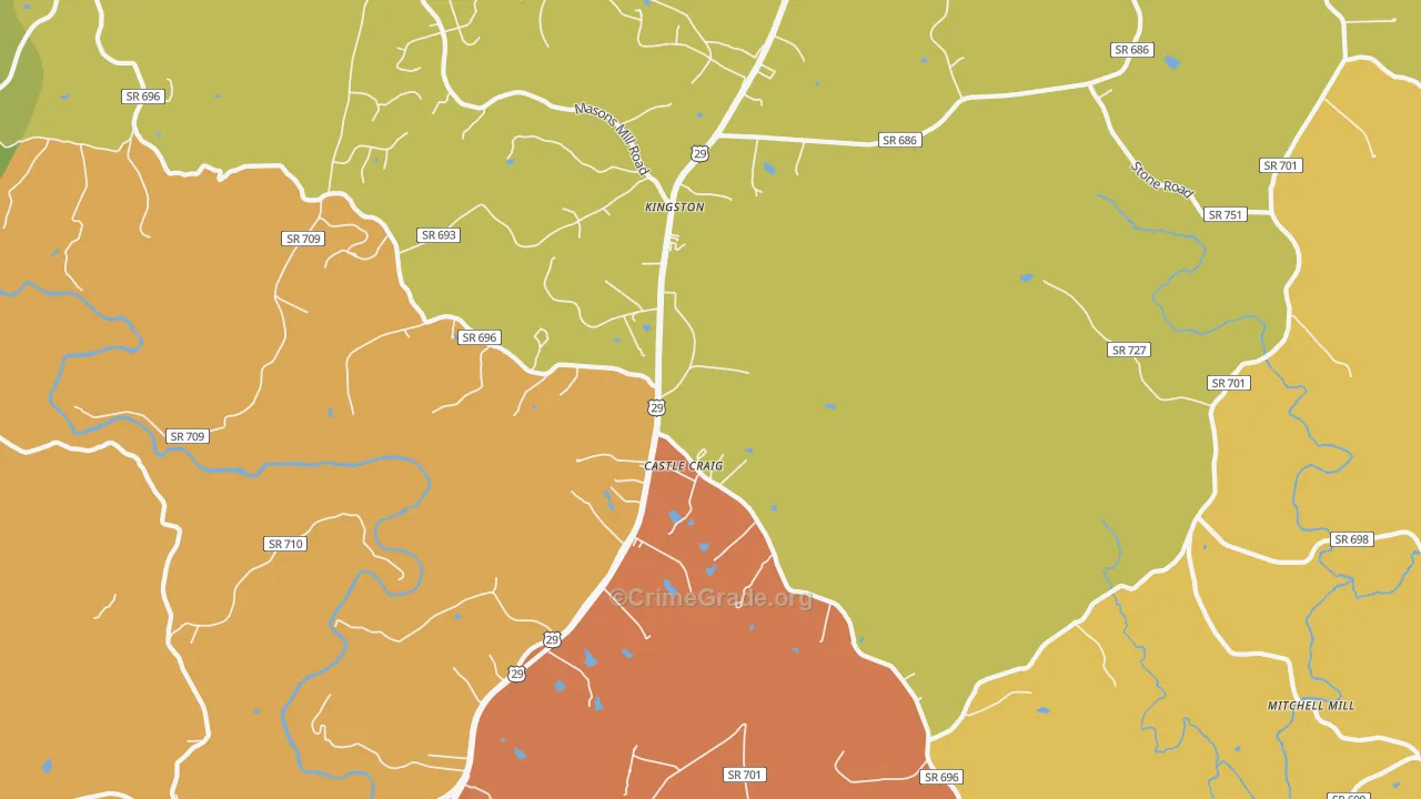 Kingston, VA Map of Assault Rates