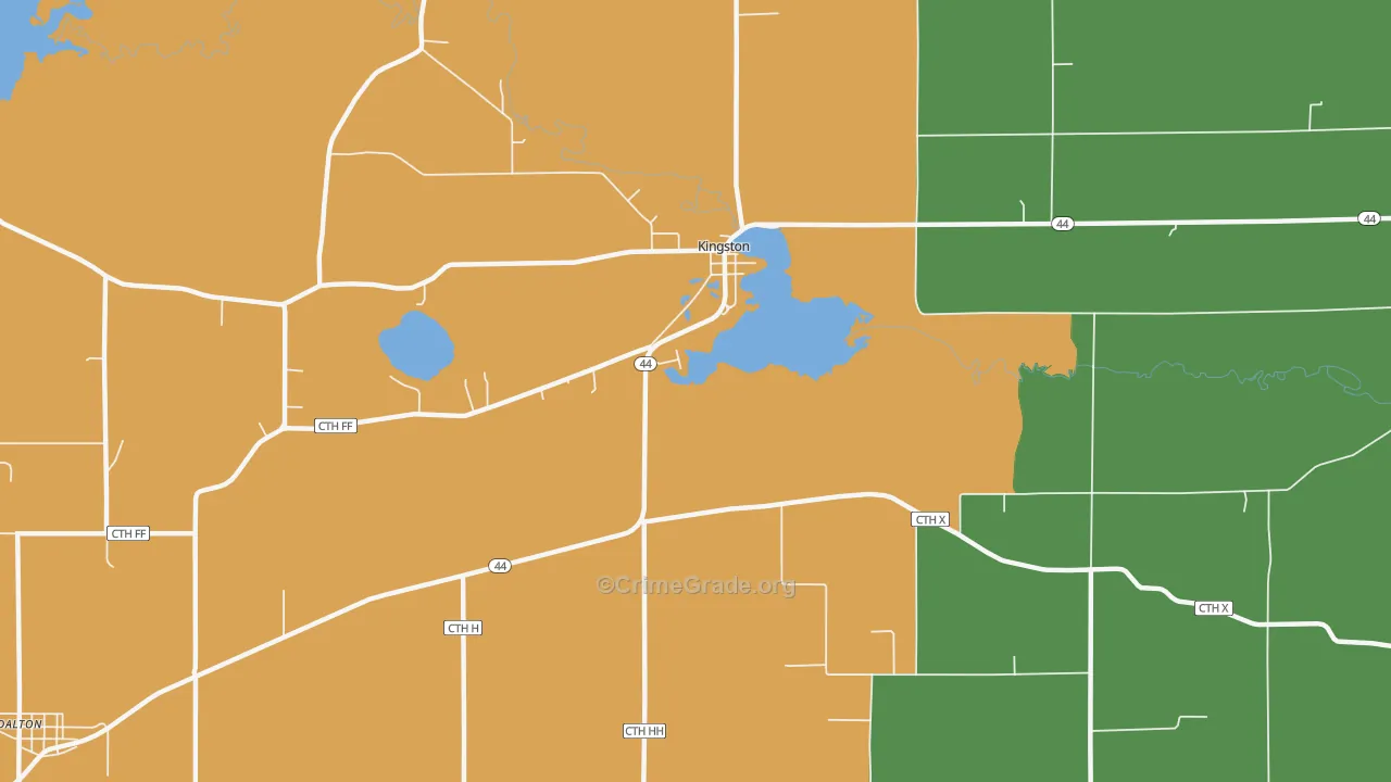 Kingston, WI Map of Assault Rates