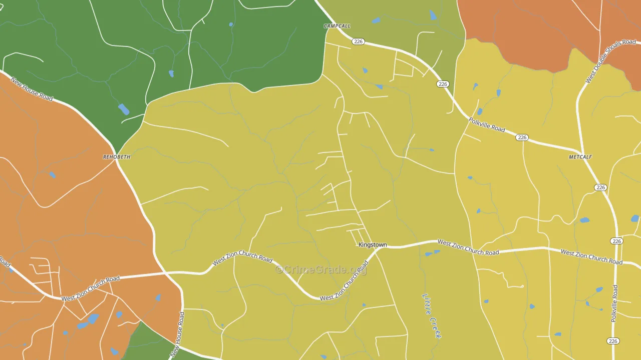 Kingstown, NC Map of Assault Rates