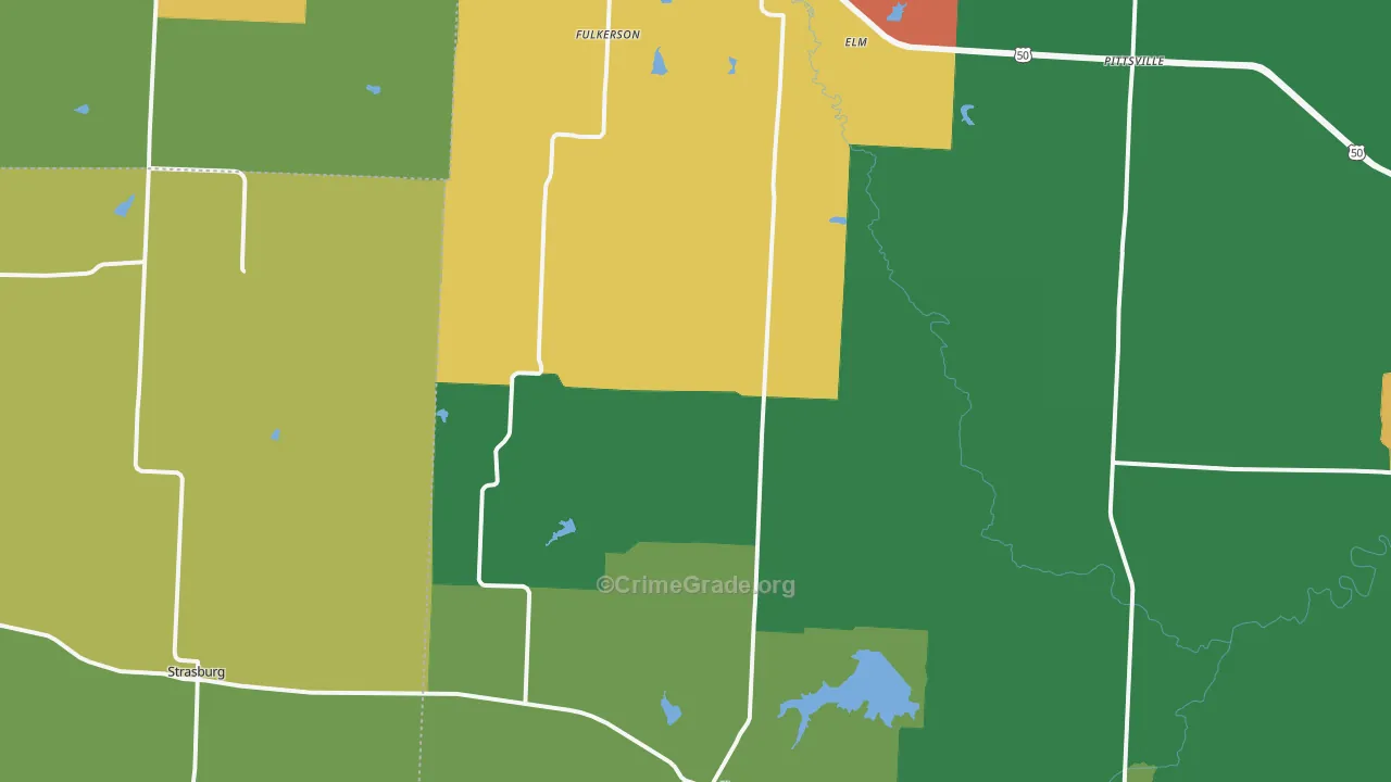 Kingsville, MO Map of Assault Rates