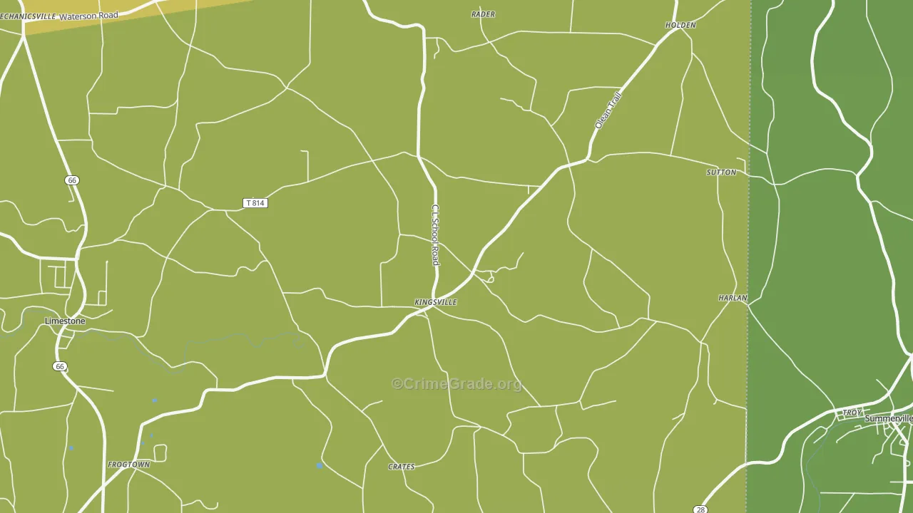 Kingsville, PA Map of Assault Rates