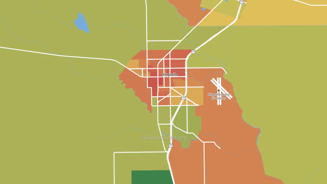 Kingsville, TX Map of Assault Rates