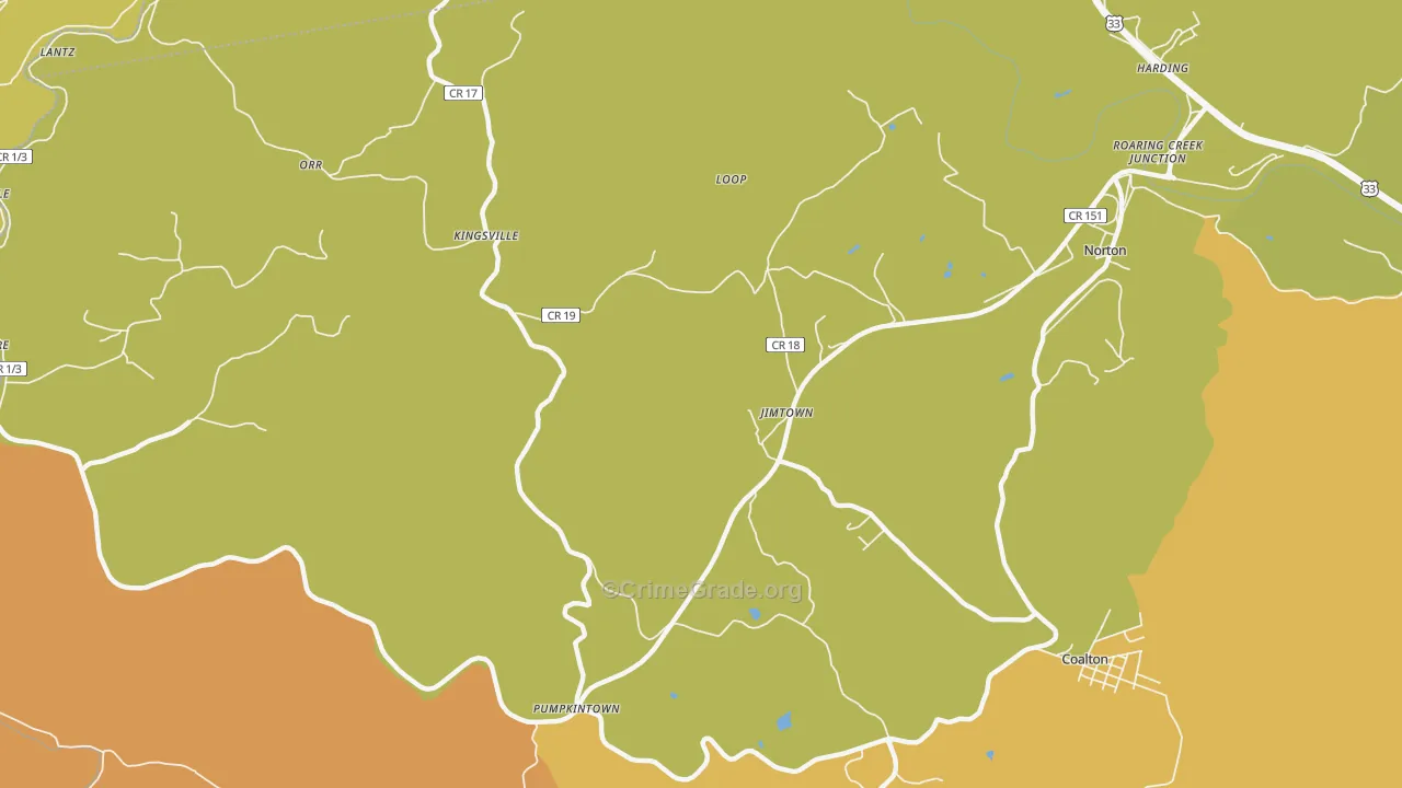 Kingsville, WV Map of Assault Rates