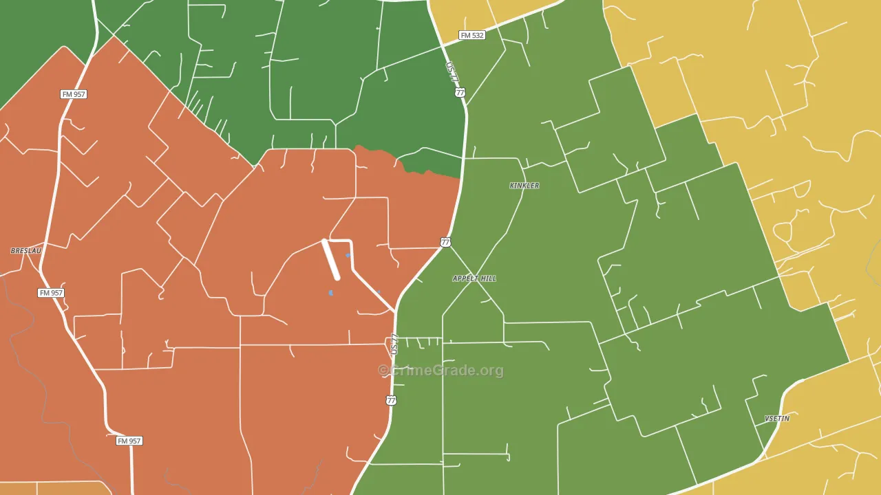 Kinkler, TX Map of Assault Rates