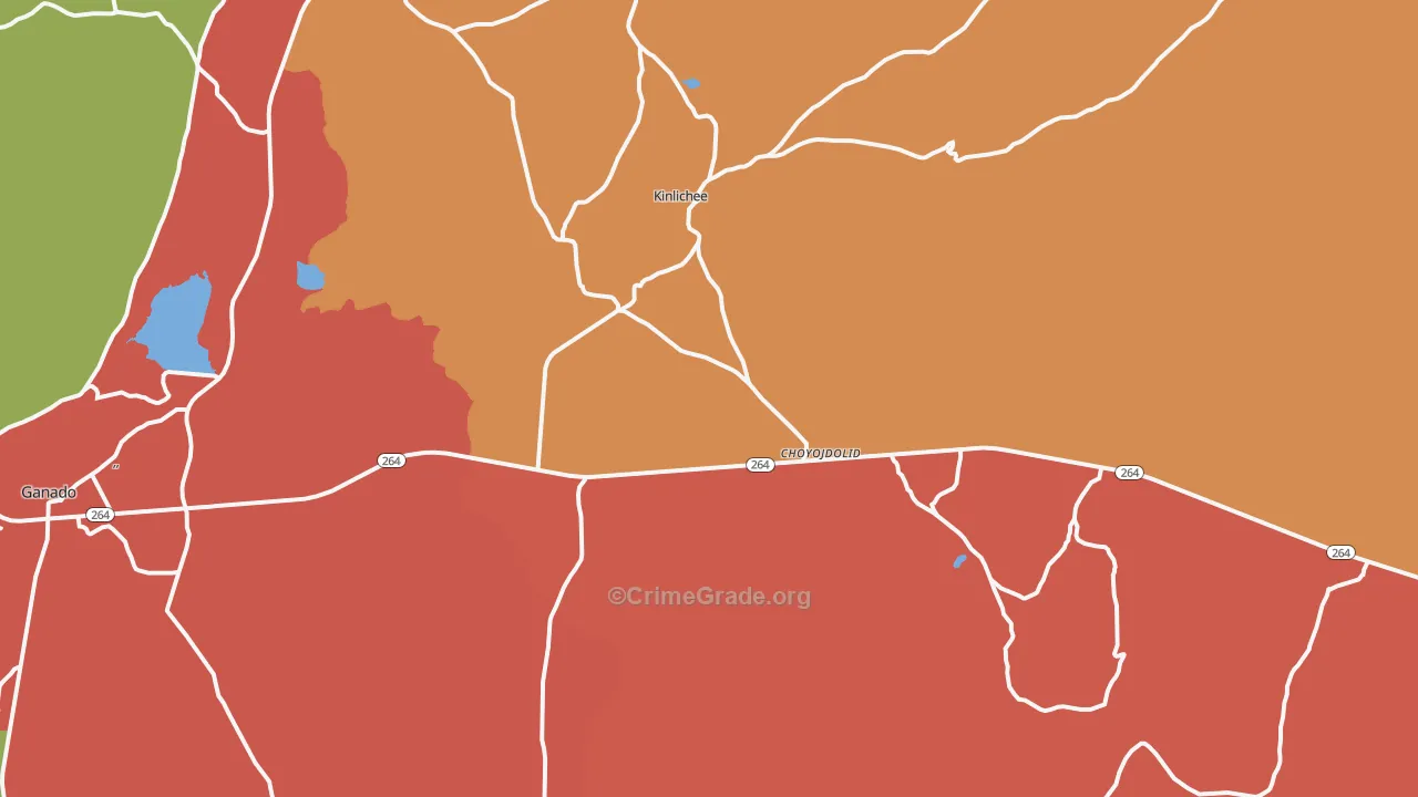 Kinlichee, AZ Map of Assault Rates