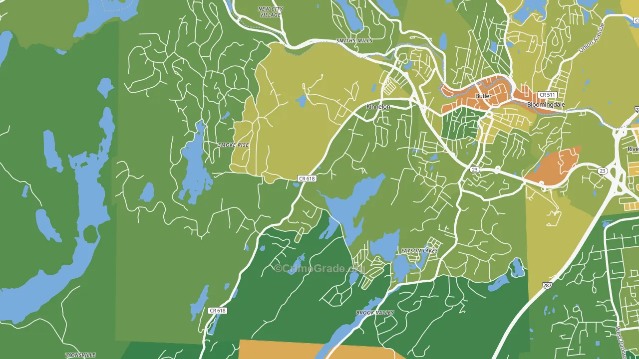 Kinnelon, NJ Map of Assault Rates