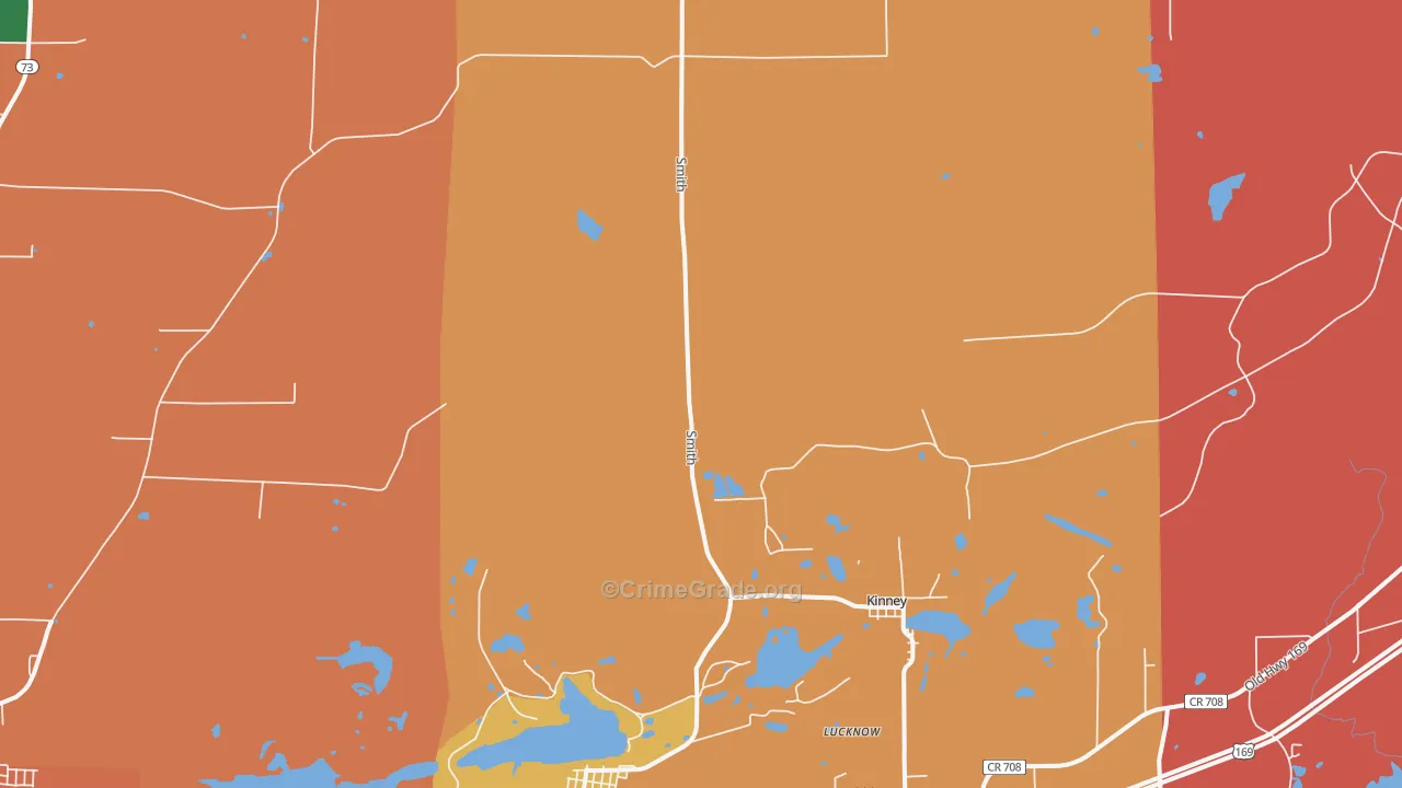 Kinney, MN Map of Assault Rates