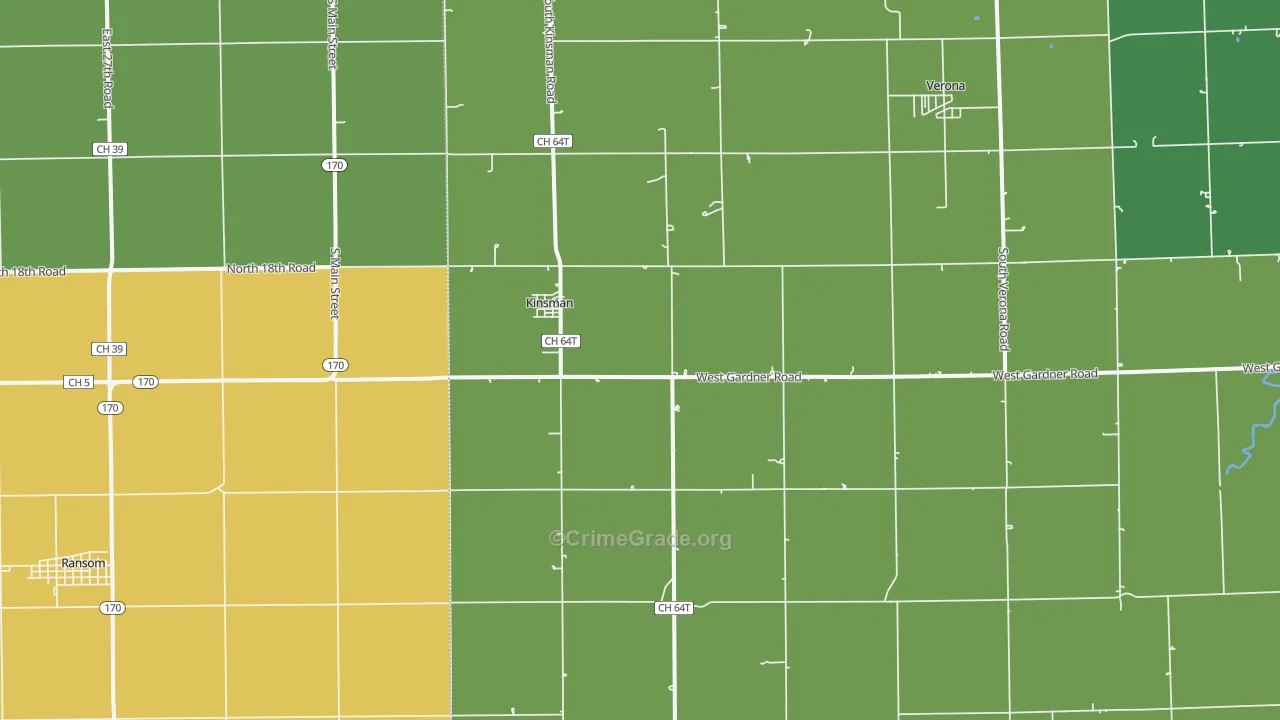 Kinsman, IL Map of Assault Rates
