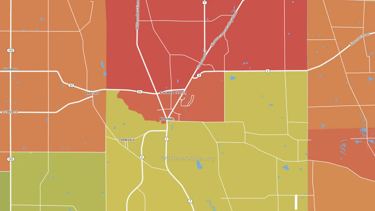 Kinsman, OH Map of Assault Rates