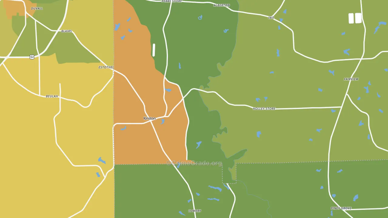 Kinston, AL Map of Assault Rates