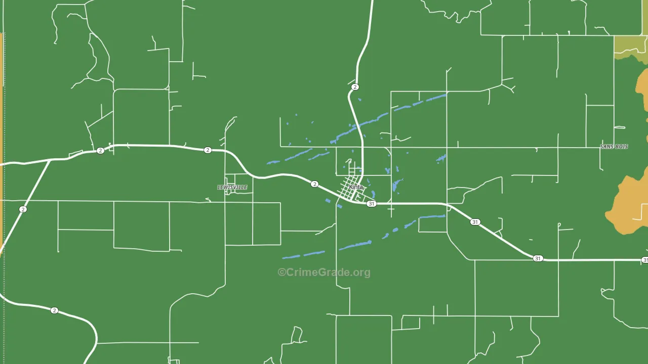 Kinta, OK Map of Assault Rates