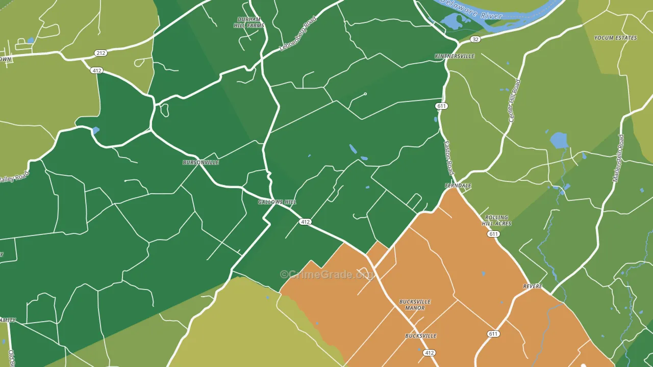 Kintnersville, PA Map of Assault Rates