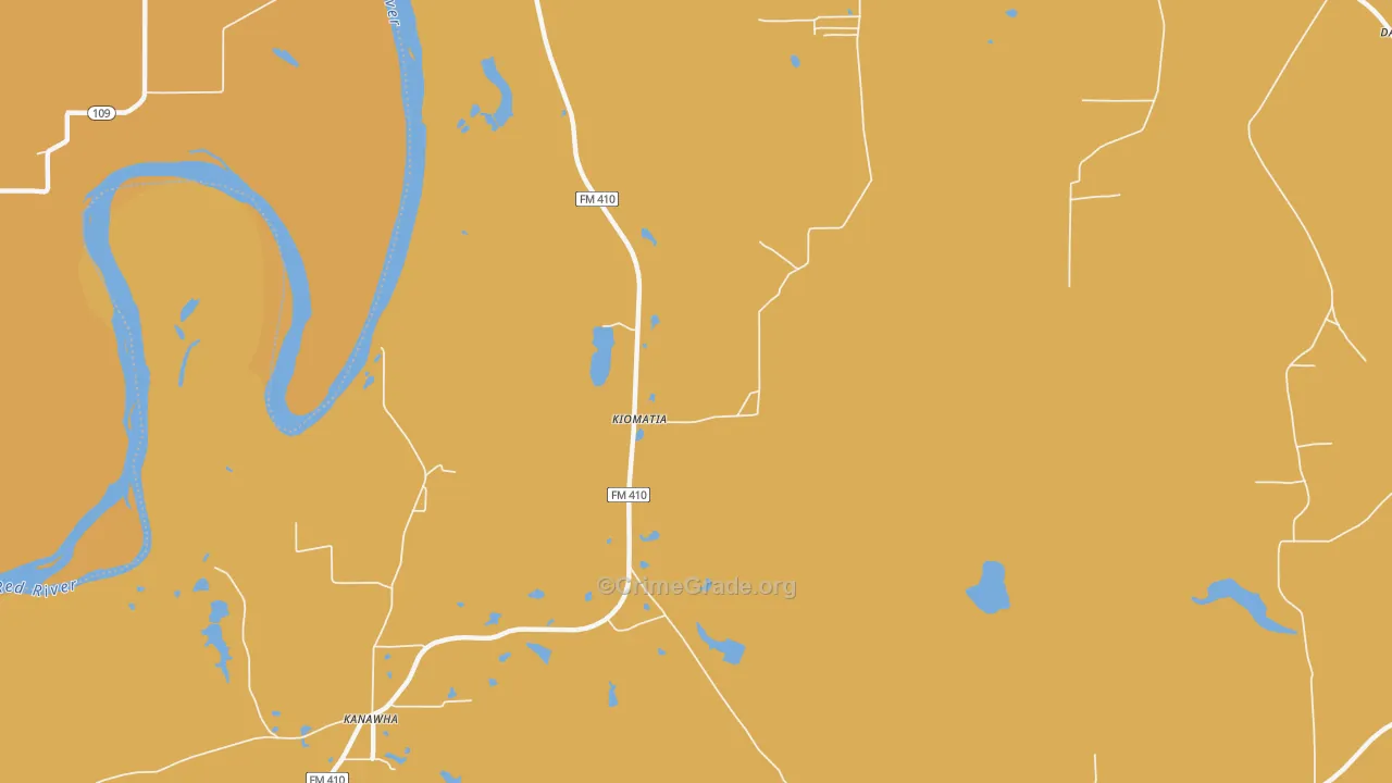 Kiomatia, TX Map of Assault Rates