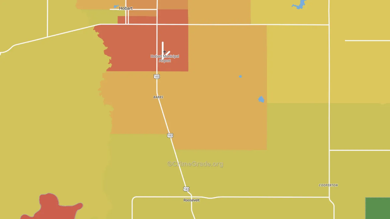 Kiowa County, OK Map of Assault Rates