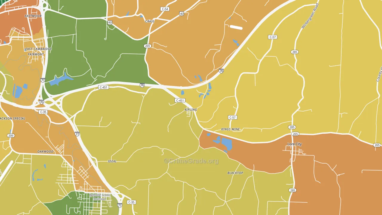 Kipling, OH Map of Assault Rates