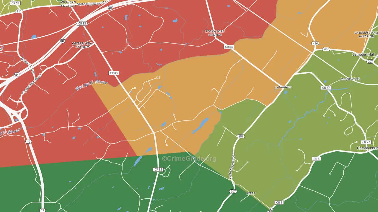 Kipps, NY Map of Assault Rates