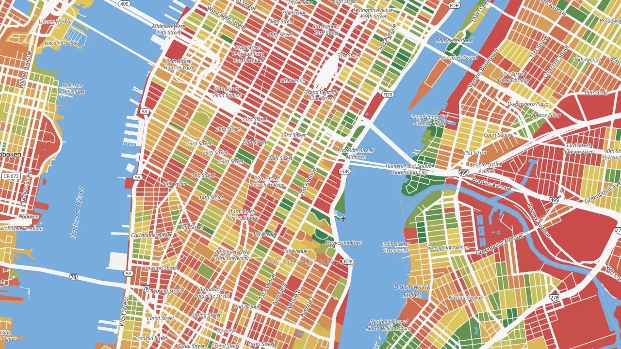 Kips Bay, Manhattan, NY Map of Assault Rates