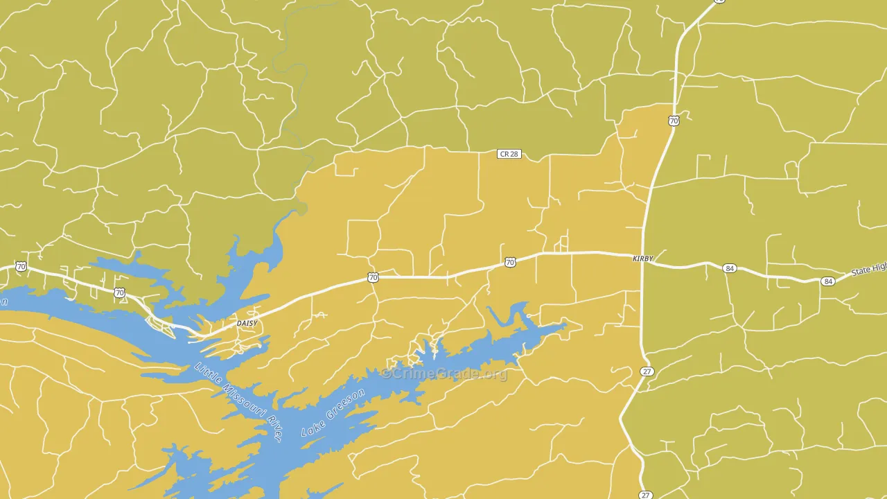Kirby, AR Map of Assault Rates