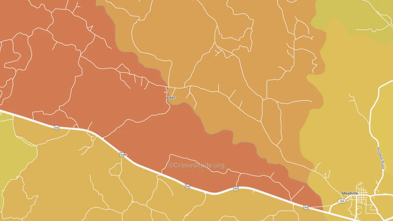 Kirby, MS Map of Assault Rates