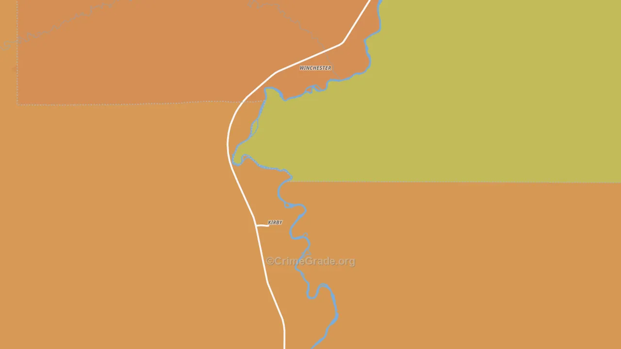 Kirby, WY Map of Assault Rates