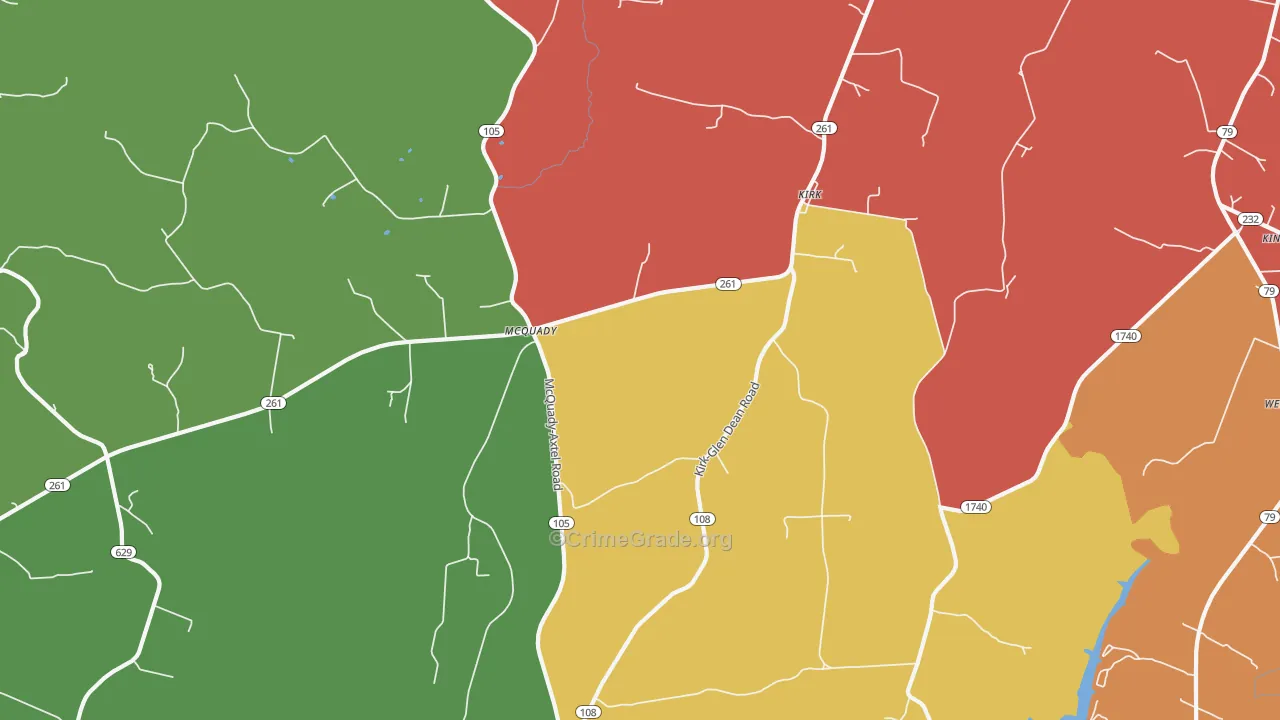 Kirk, KY Map of Assault Rates