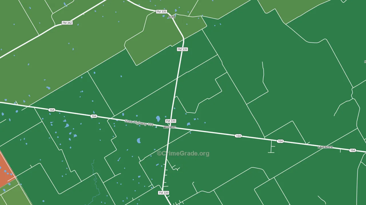 Kirk, TX Map of Assault Rates