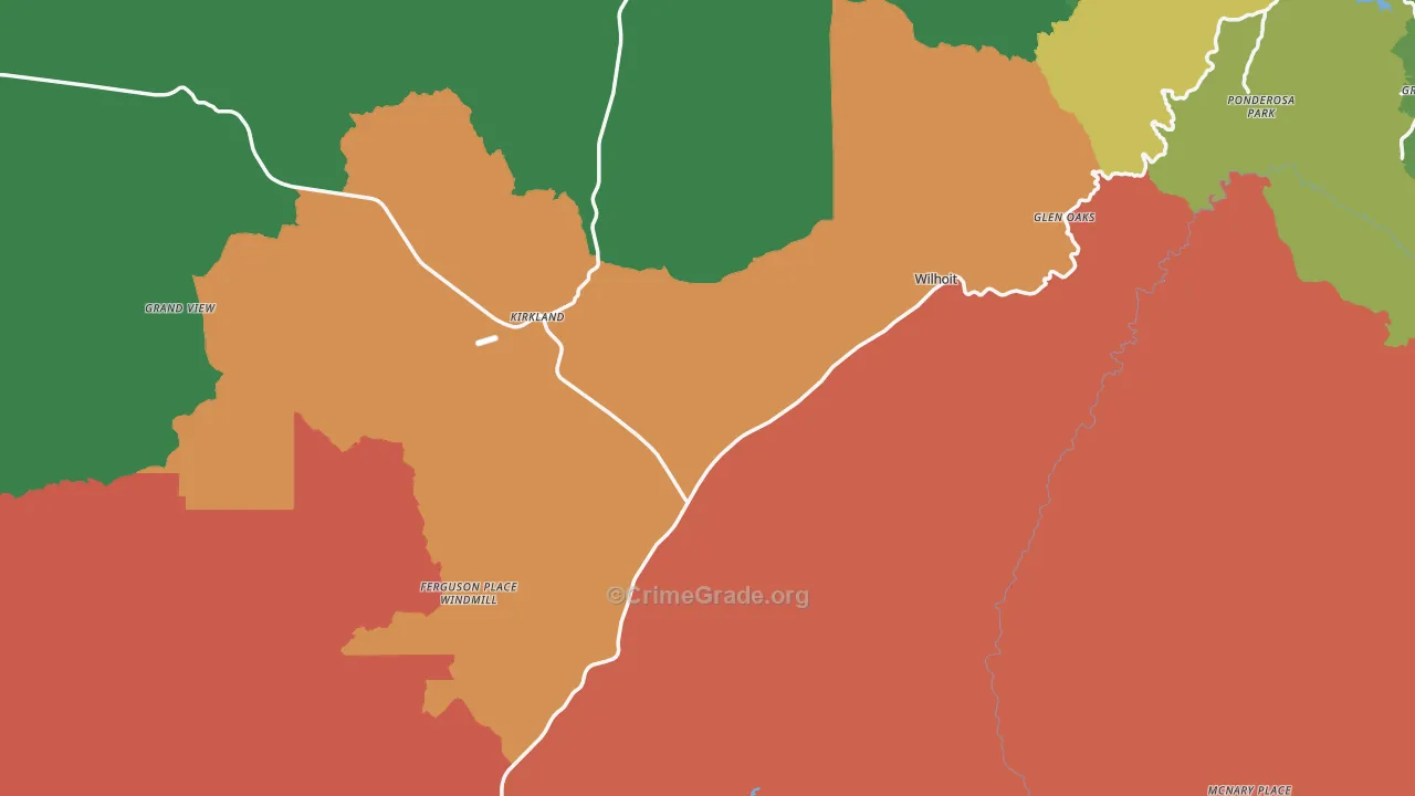 Kirkland, AZ Map of Assault Rates