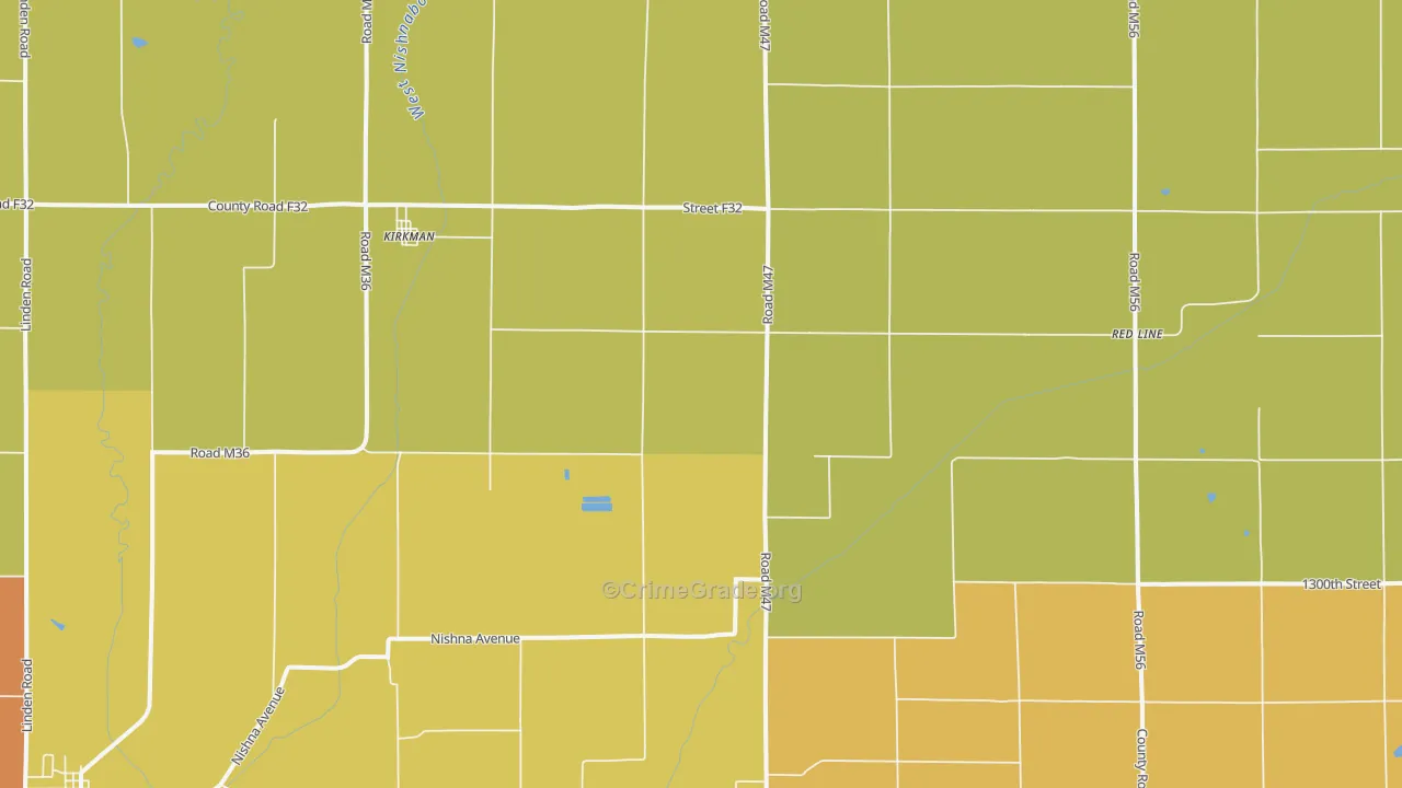 Kirkman, IA Map of Assault Rates