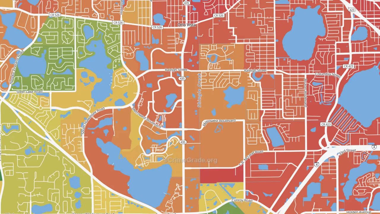 Kirkman North, Orlando, FL Map of Assault Rates
