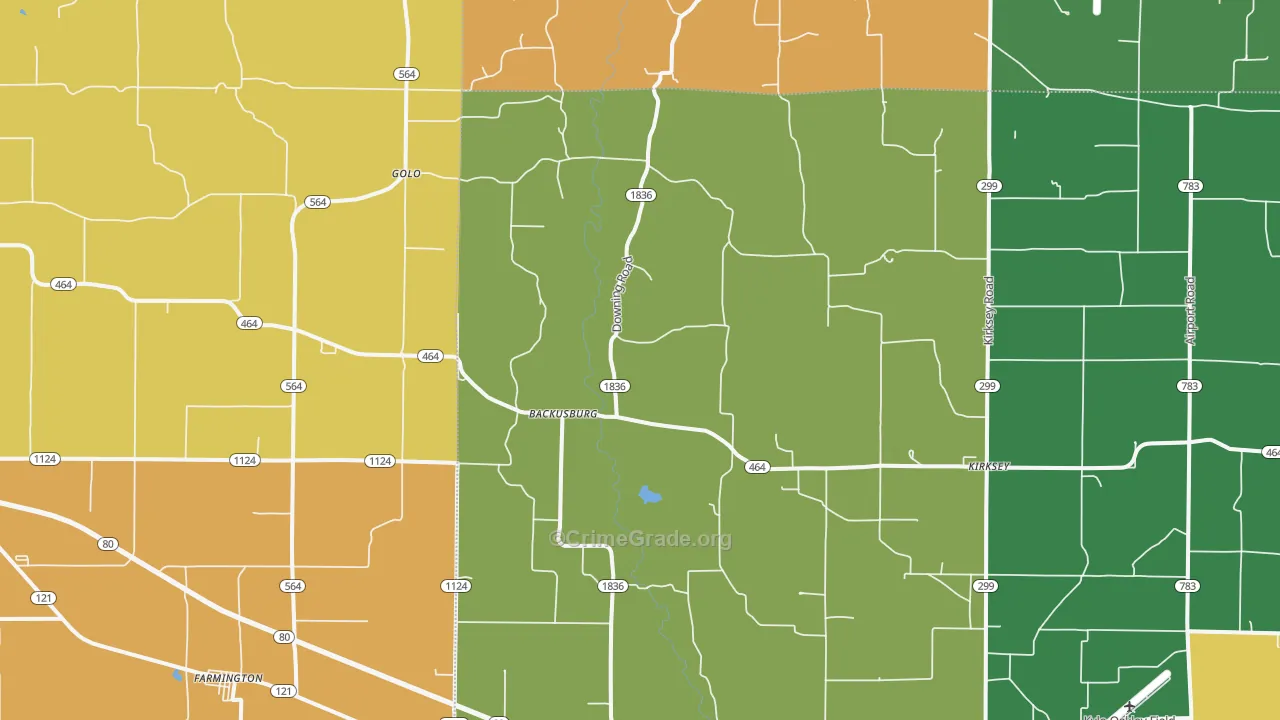 Kirksey, KY Map of Assault Rates