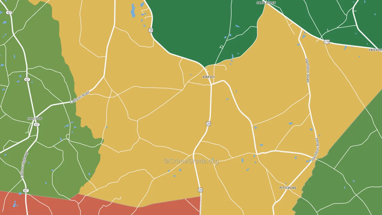 Kirksey, SC Map of Assault Rates