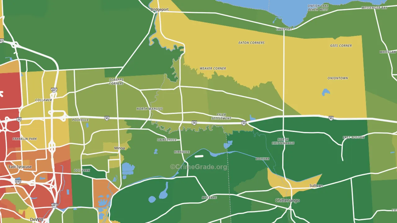 Kirkville, NY Map of Assault Rates