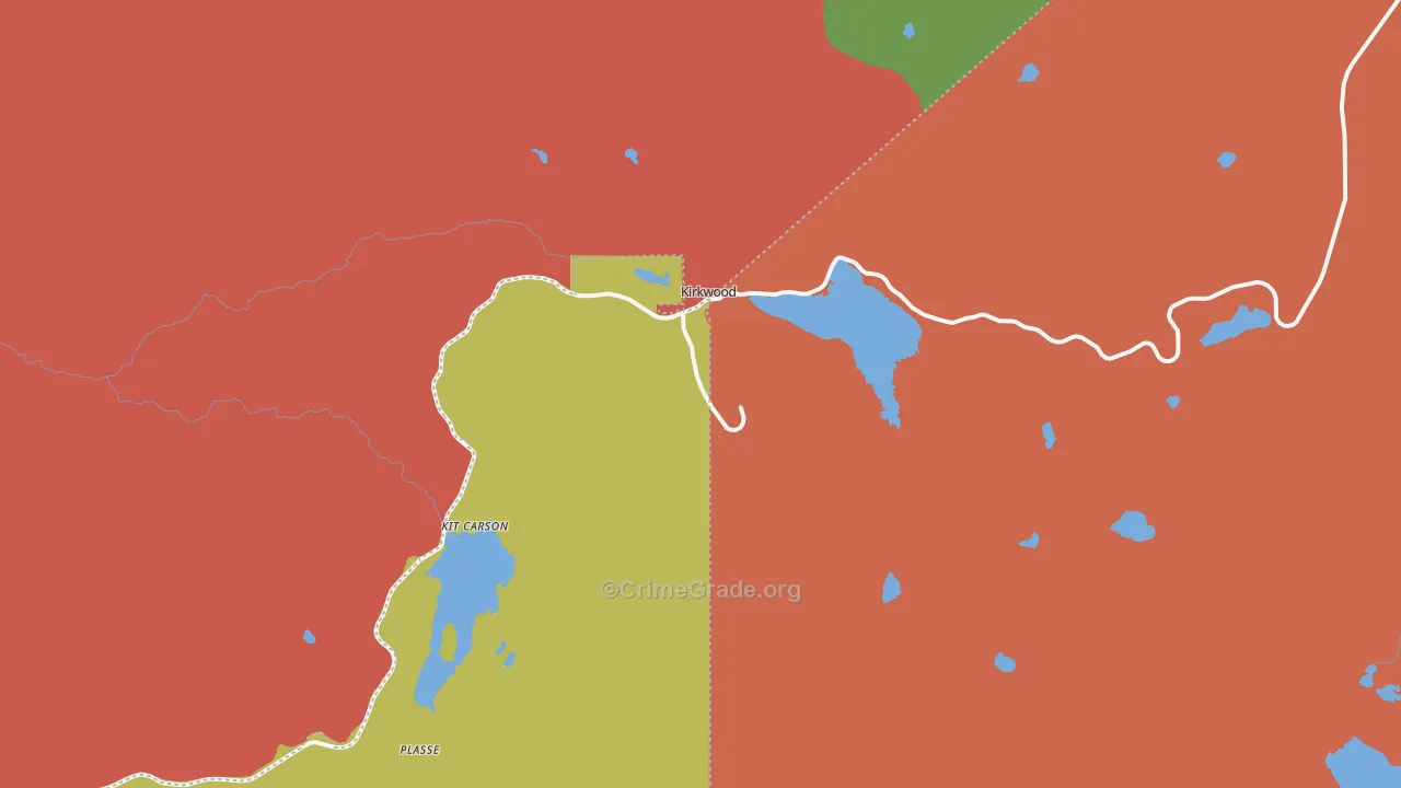 Kirkwood, CA Map of Assault Rates