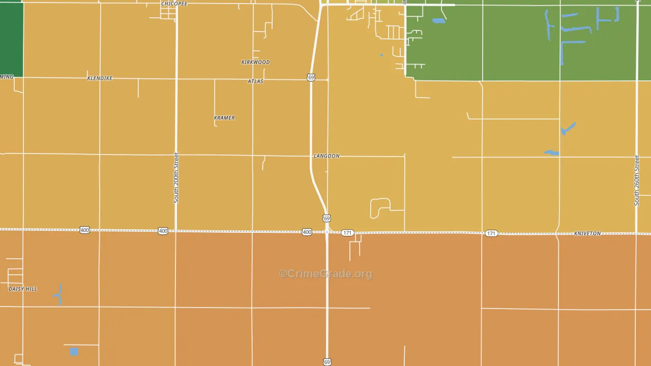 Kirkwood, KS Map of Assault Rates