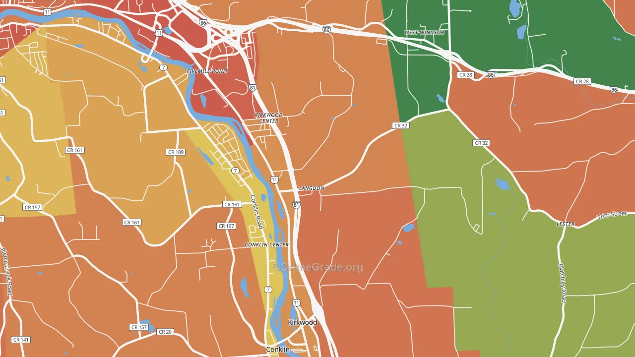 Kirkwood, NY Map of Assault Rates