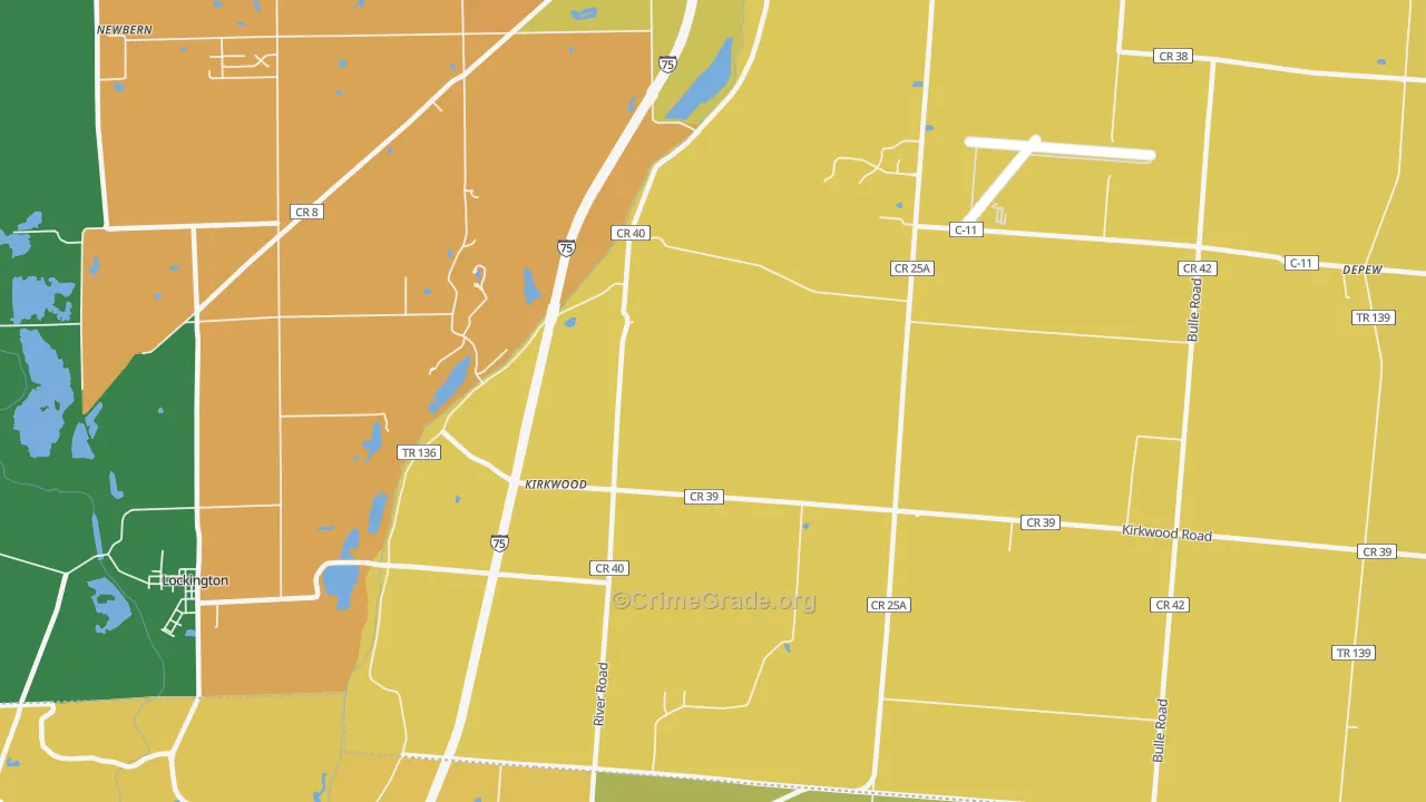 Kirkwood, OH Map of Assault Rates