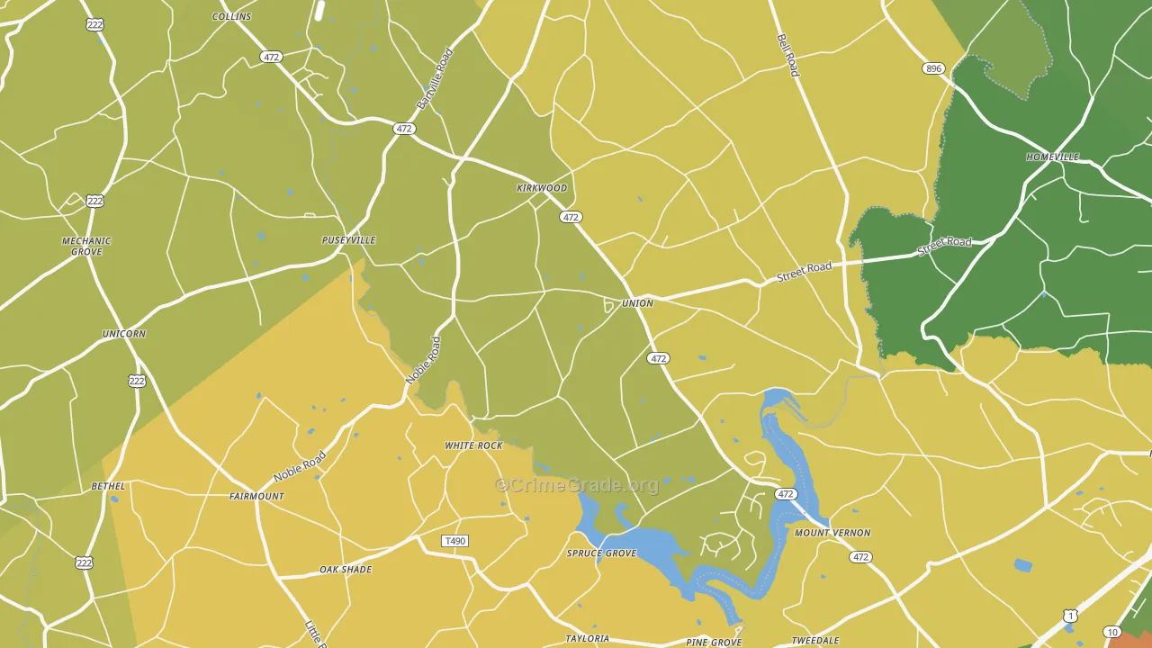 Kirkwood, PA Map of Assault Rates