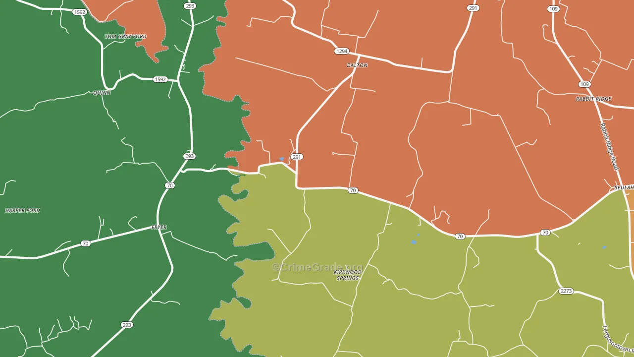 Kirkwood Springs, KY Map of Assault Rates